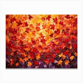 An Abstract Design Of Autumndisplaying A Group Of Maple Leaves With A Brilliant Interplay Of Leaf T 2 1 Canvas Print