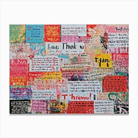 A Multilingual Greeting Card Featuring The Word Thank You In Diverse Scripts Including Chinese Ge (1) Canvas Print