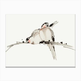 Hokusai Birds On A Branch Canvas Print