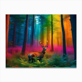 Deer In The Forest 17 Canvas Print