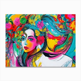 Woman With Flowers Canvas Print