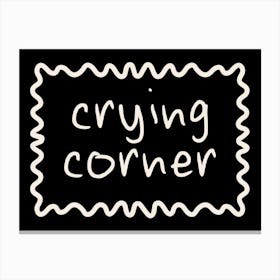 Crying Corner | Cream and Black Canvas Print