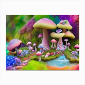 Psychedelic Mushrooms Canvas Print