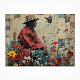 The Rebuff: Ornate Illusion in Contemporary Collage. Bird In The Hand Canvas Print