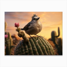 Cactus Bird Canvas Print