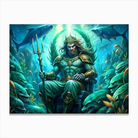 Poseidon, King Of The Sea Canvas Print