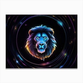 Neon Lion 4 Canvas Print