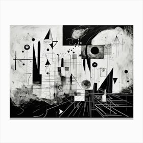 Metaphysical Exploration Abstract Black And White 4 Canvas Print