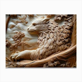 3d Wood Carving Painting Canvas Print