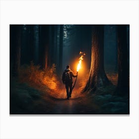 Man In The Woods Canvas Print