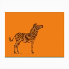 Zebra Orange Handrawn Canvas Print