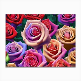 Colorful Roses 5 Canvas Print