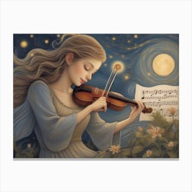 Angel Playing Violin Canvas Print