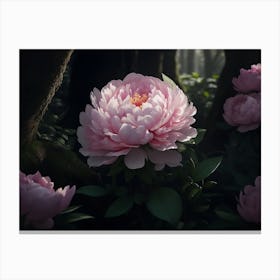 Peony Blossom Amidst The Forest Canvas Print