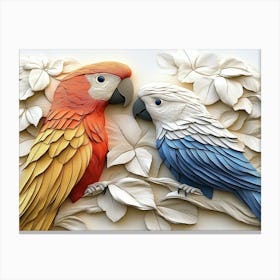 Beautiful Parrot 3d 4 Canvas Print