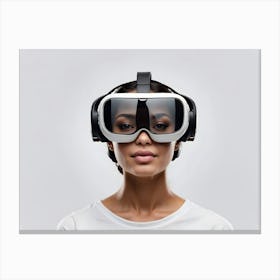 Woman Wearing A Virtual Reality Headset Canvas Print