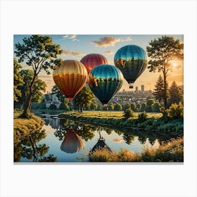 Balloons Going Up Canvas Print