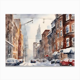 New York City in Winter 1 Canvas Print