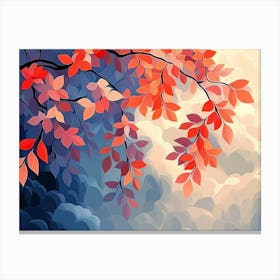 Elegant Colorful with Vibrant Flower Hanging Branches 1 Canvas Print