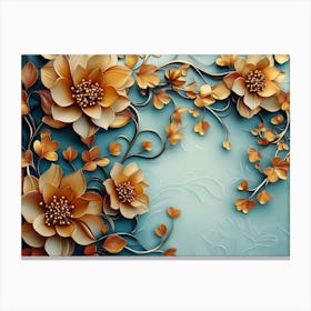 3d Paper Flowers 5 Canvas Print