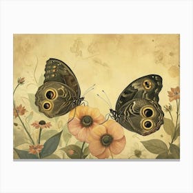 Floral Animal Illustration Butterfly 4 Canvas Print