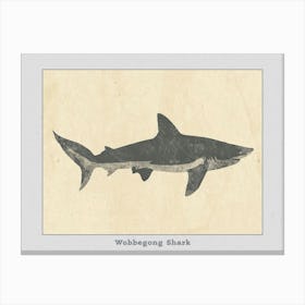 Wobbegong Shark Silhouette 3 Poster Canvas Print