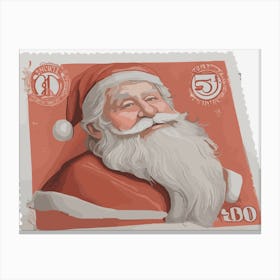North Pole Santa Stamp Canvas Print