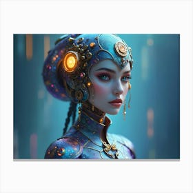 Young Woman In A Futuristic Outfit Canvas Print