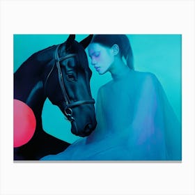 Girl And A Horse Canvas Print