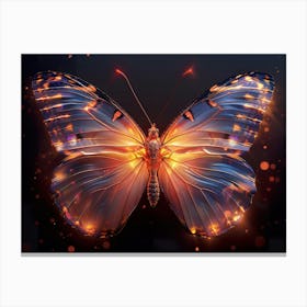 Butterfly With Flames Canvas Print