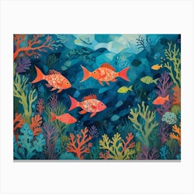 Fishes Under The Sea Canvas Print