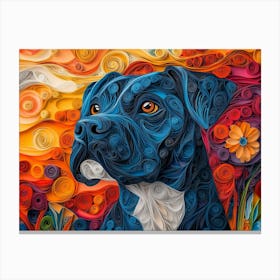 Cane Corso Paper Quilling Dog Portrait II Canvas Print