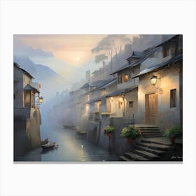 City By The Water Canvas Print