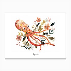 Little Floral Squid 2 Poster Canvas Print