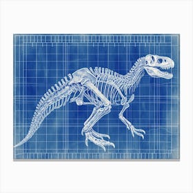 Heterodontosaurus Skeleton Hand Drawn Blueprint 2 Canvas Print