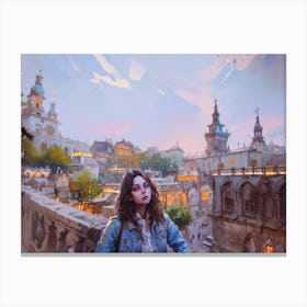 Girl In Paris Canvas Print