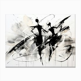 Dance Abstract Black And White 7 Canvas Print
