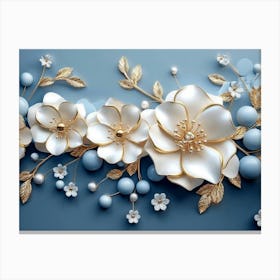 Flowers With Pearls Canvas Print