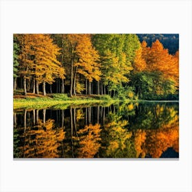 Serene Autumn Reflections 14 Canvas Print