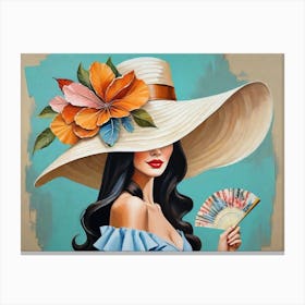 Hat And Fan 7 Canvas Print