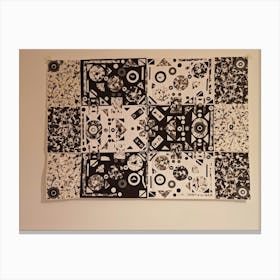 Black And White Abstract Painting 1 Canvas Print