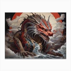 Dragon In The Ocean Canvas Print