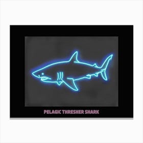 Neon Pink Blue Pelagic Thresher Shark 1 Poster Canvas Print