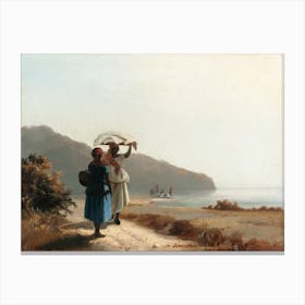 Two Women Chatting By The Sea, St. Thomas (1856), Camille Pissarro Canvas Print