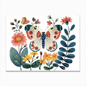 Little Floral Butterfly 3 Canvas Print