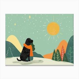 Dog In The Snow Canvas Print