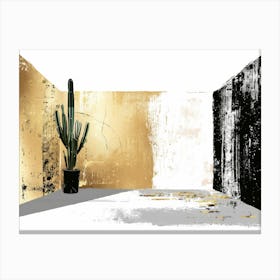 Gold And Black Abstract Painting 65 Canvas Print