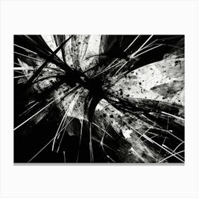 Oscillation Abstract Black And White 4 Canvas Print