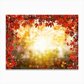 Autumn Themed Frame Showcasing An Explosion Of Vibrant Foliage Hues Ranging From Deep Reds To Warm 2 1 Canvas Print