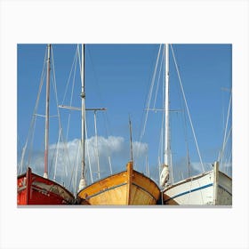 Sailboats Moored Canvas Print